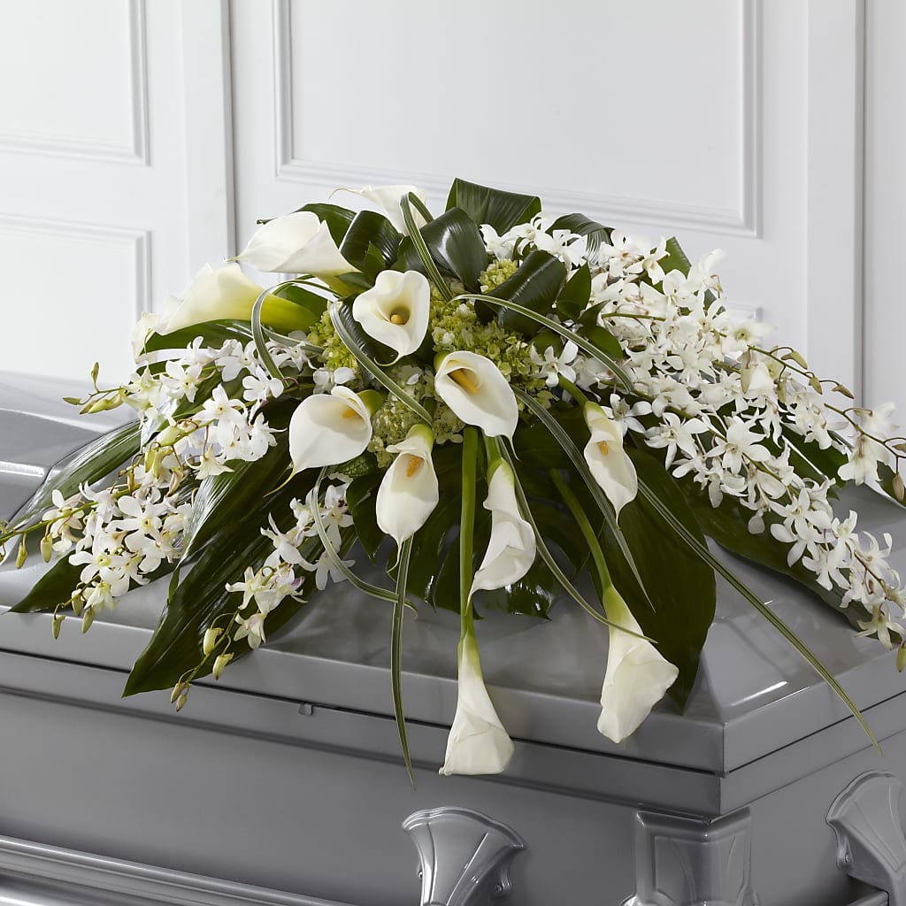 Angel Wings Casket Spray – Black Orchid Florist, Santa Ana CA