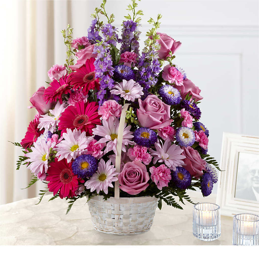 Pastel Peace Basket – Black Orchid Florist, Santa Ana CA