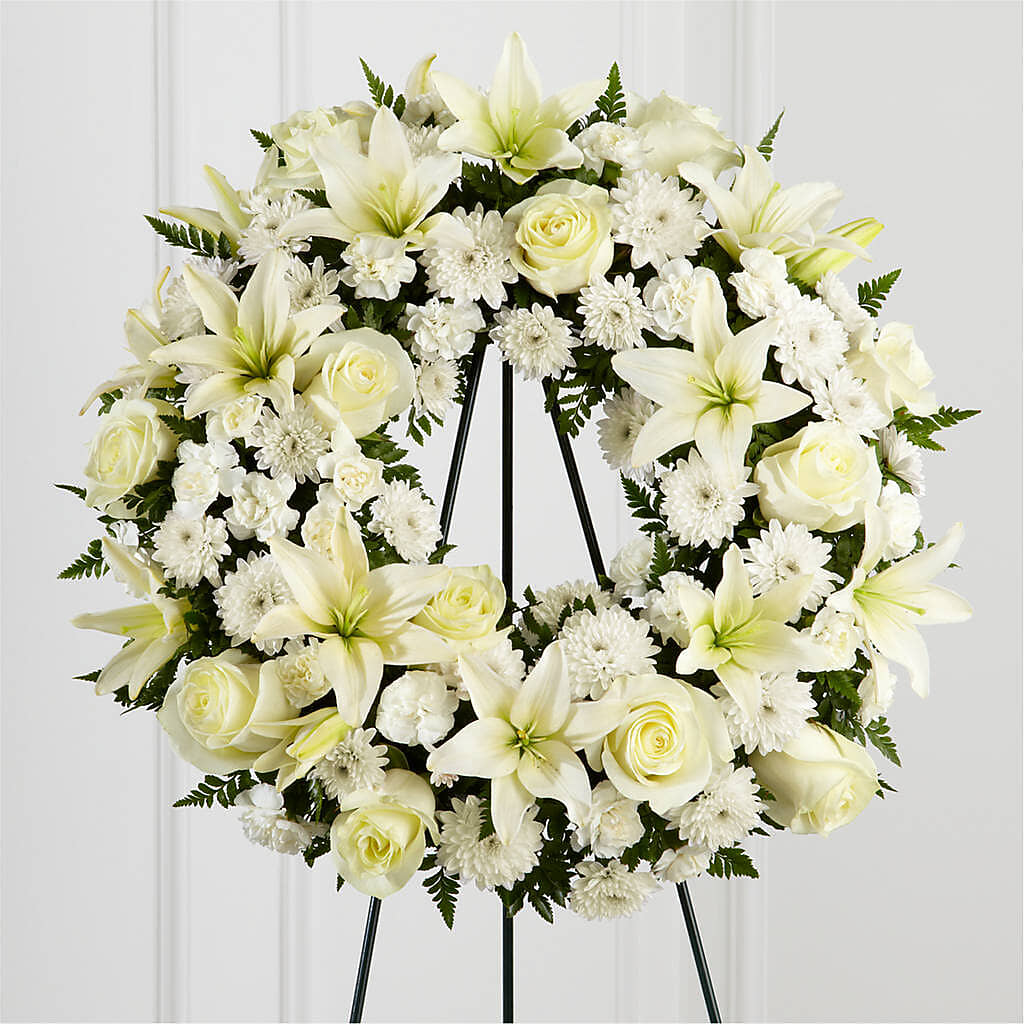 Treasured Tribute Wreath – Black Orchid Florist, Santa Ana CA