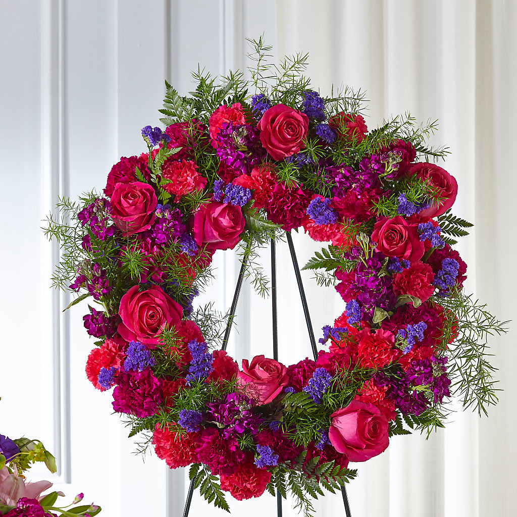 Calming Colors Wreath – Black Orchid Florist, Santa Ana CA