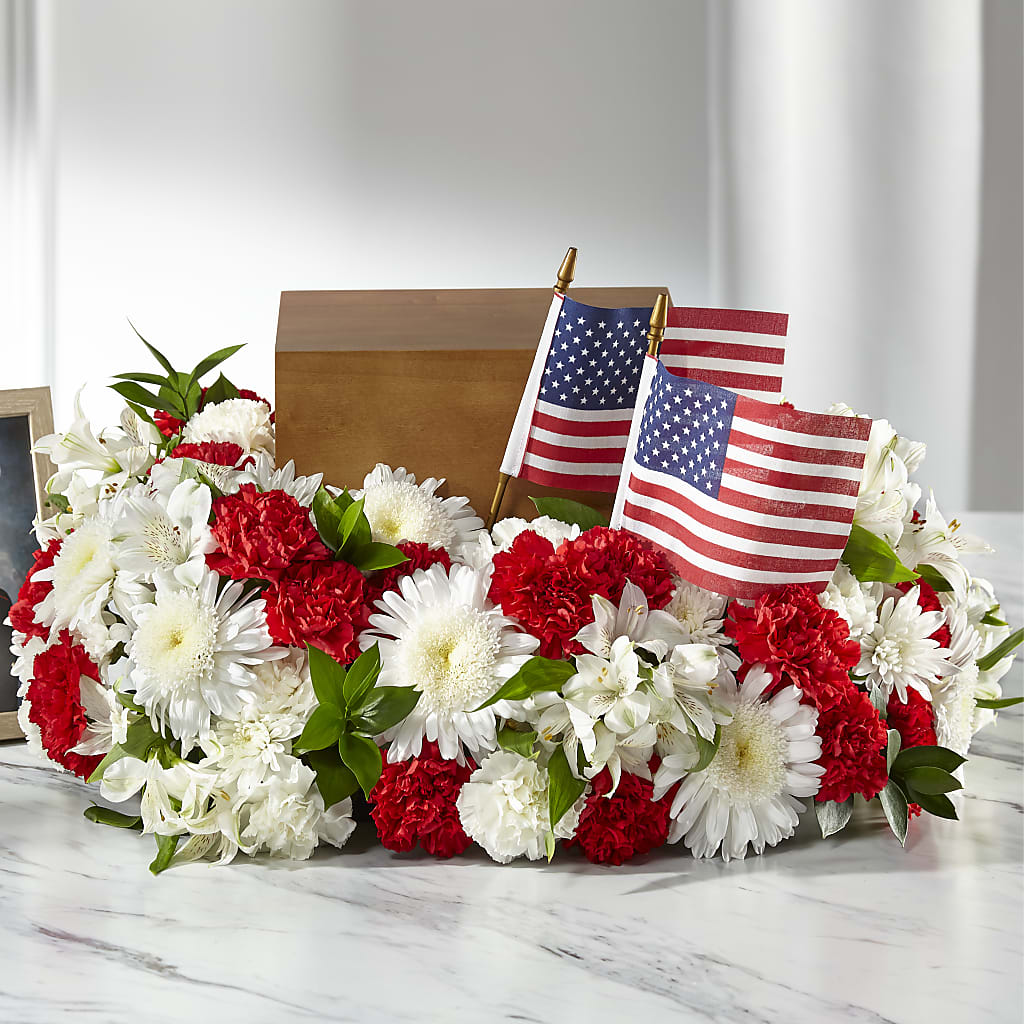 Spirit of Patriotism Cremation Adornment – Black Orchid Florist, Santa Ana CA