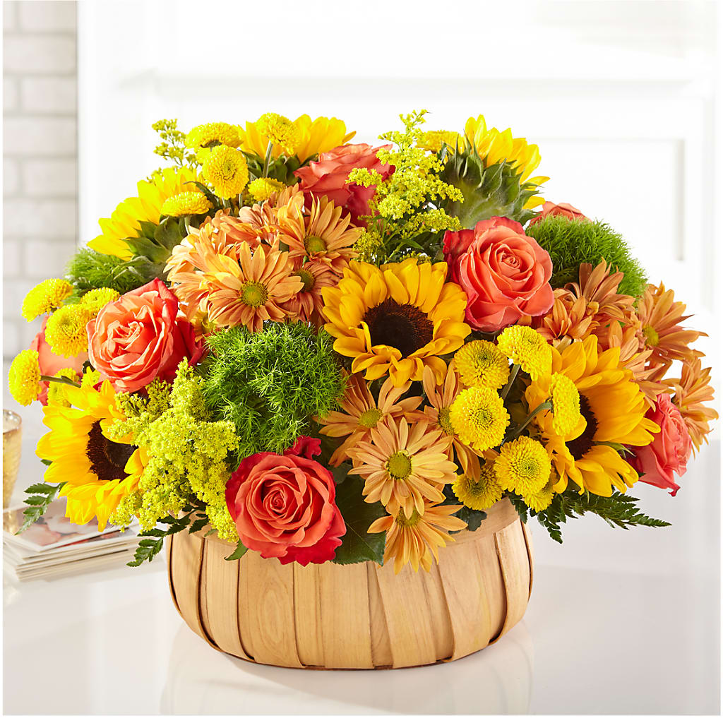 Harvest Sunflower Basket – Black Orchid Florist, Santa Ana CA