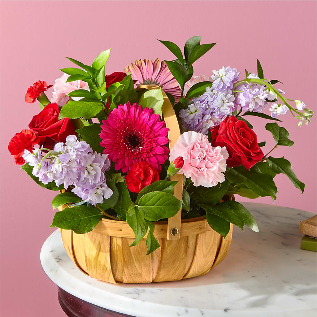 Pink Picnic Basket – Black Orchid Florist, Santa Ana CA