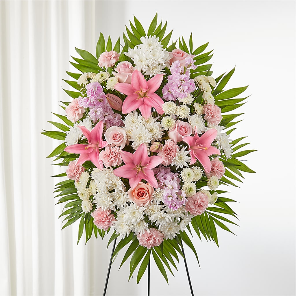 Offering Solace Standing Spray – Black Orchid Florist, Santa Ana CA