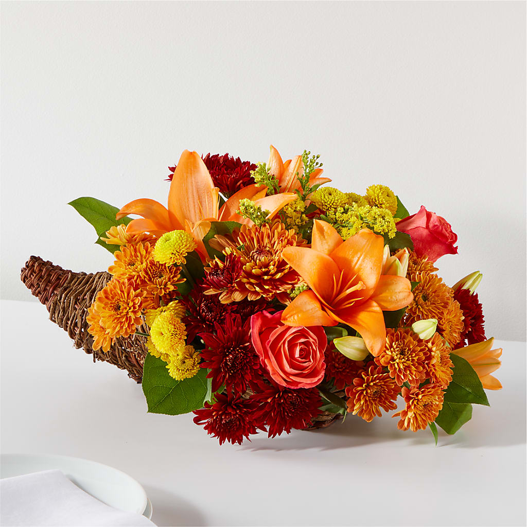 Bouquet of Blessings Cornucopia – Black Orchid Florist, Santa Ana CA