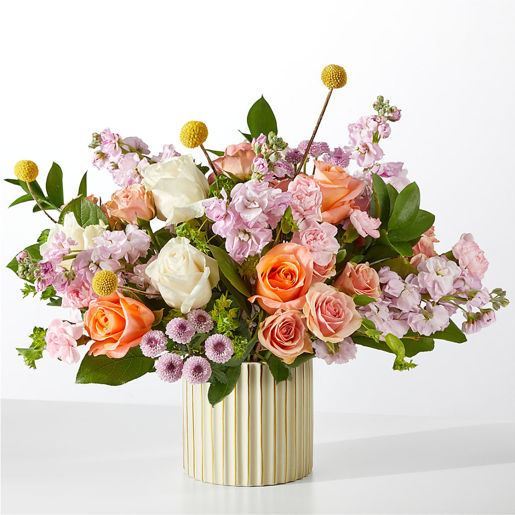 French Market Bouquet with Ivory Vase – Black Orchid Florist, Santa Ana CA