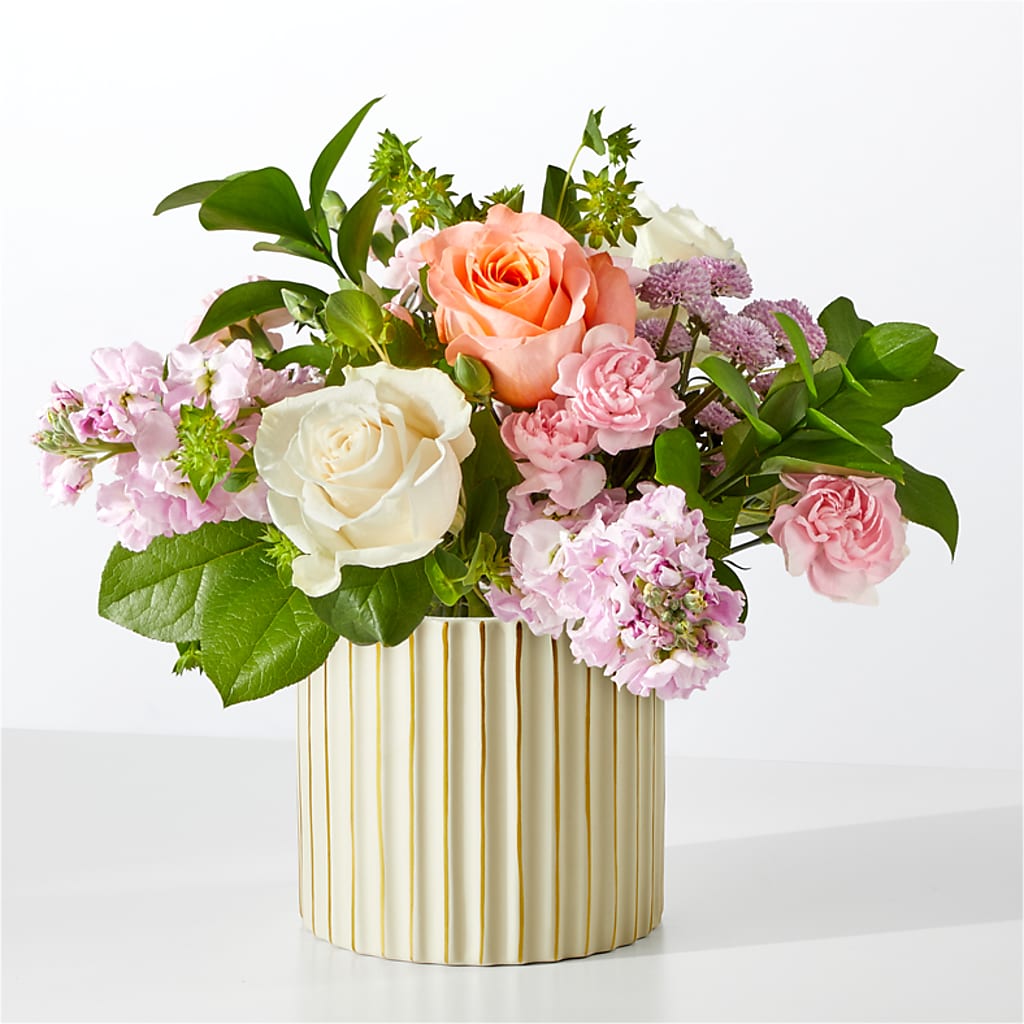 French Market Bouquet with Ivory Vase – Black Orchid Florist, Santa Ana CA