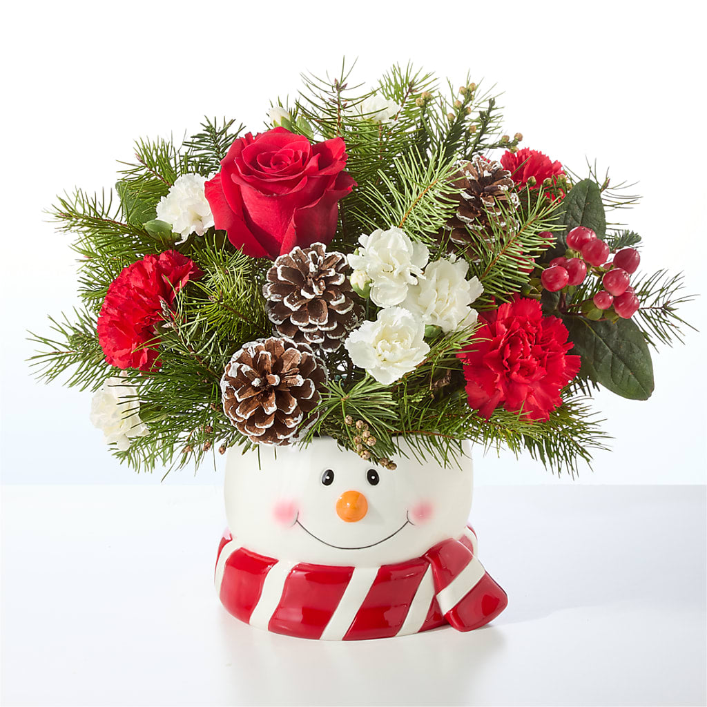 Jolly Snowman Bouquet –  Black Orchid Florist, Santa Ana CA