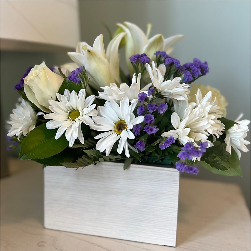 Beyond Blue Box Bouquet –  Black Orchid Florist, Santa Ana CA