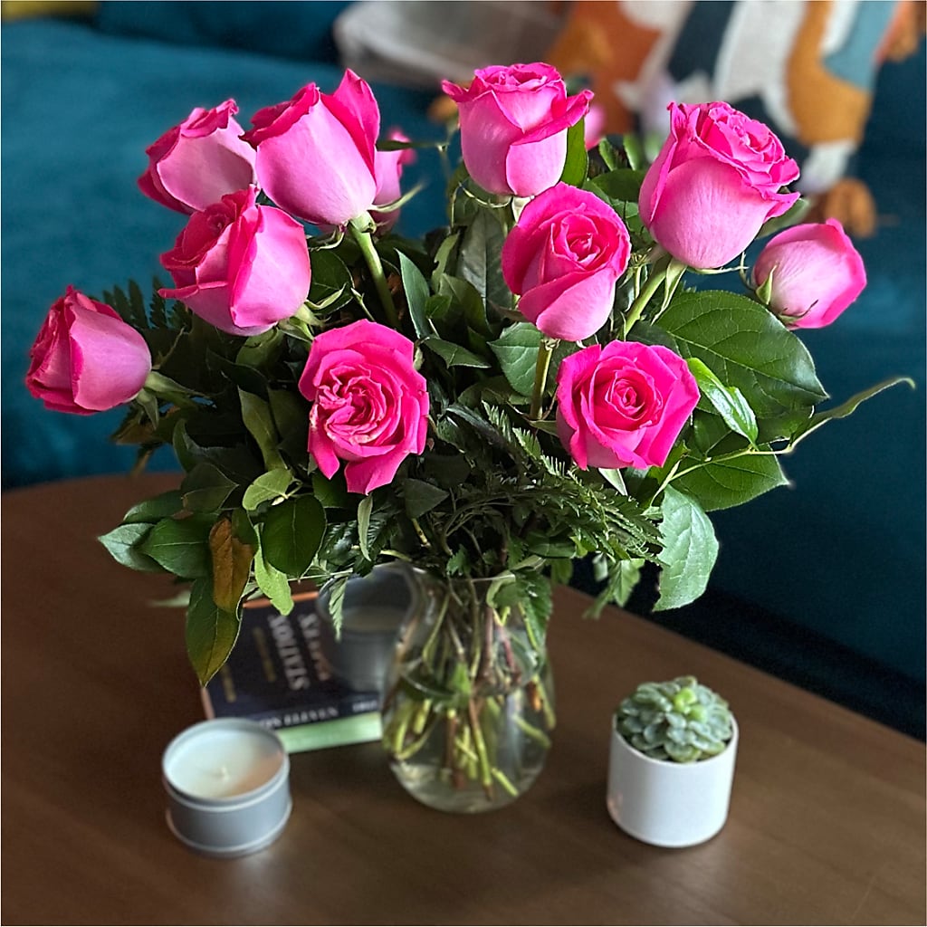 Long Stem Pink Rose Bouquet –  Black Orchid Florist, Santa Ana CA