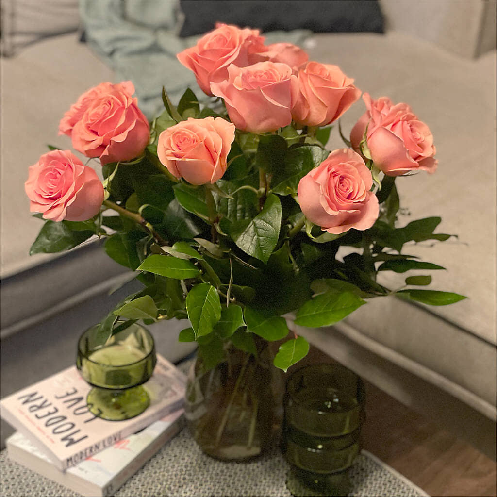 Long Stem Pink Rose Bouquet –  Black Orchid Florist, Santa Ana CA