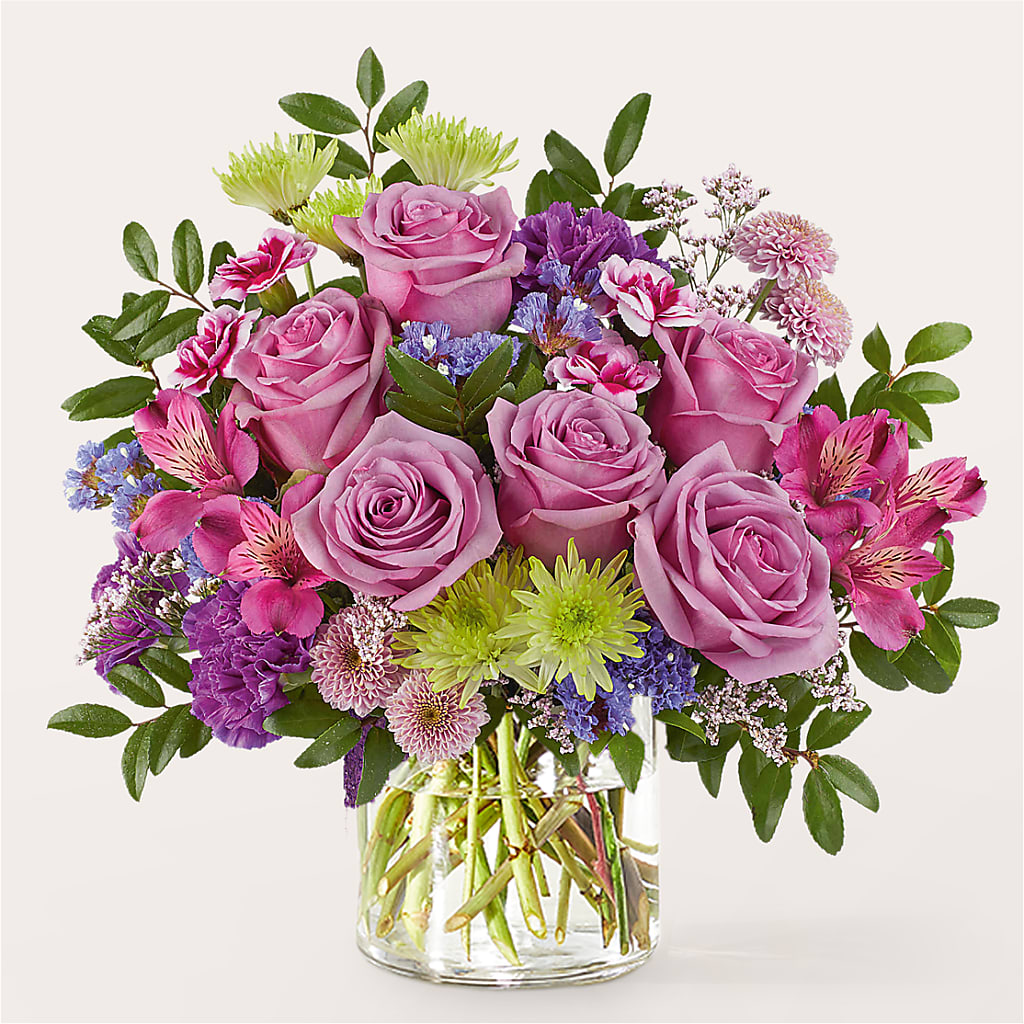 Glass Half Full Bouquet –  Black Orchid Florist, Santa Ana CA