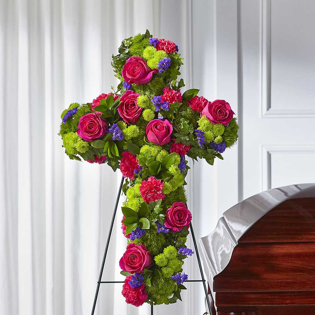 Tribute Rose Floral Cross –  Black Orchid Florist, Santa Ana CA