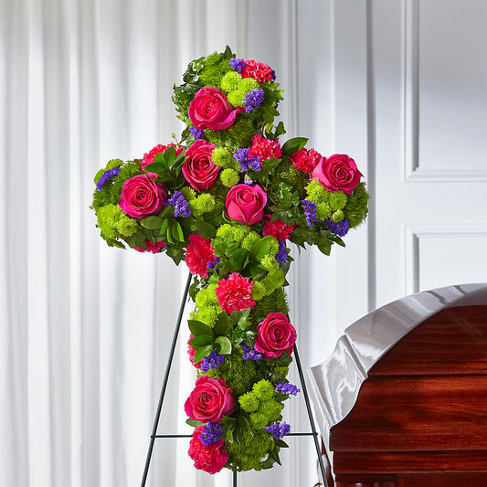 Tribute Rose Floral Cross –  Black Orchid Florist, Santa Ana CA
