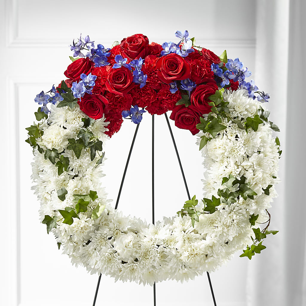 Patriotic Passion Wreath –  Black Orchid Florist, Santa Ana CA