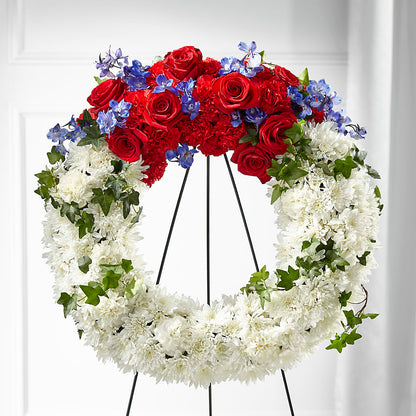 Patriotic Passion Wreath –  Black Orchid Florist, Santa Ana CA