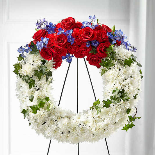 Patriotic Passion Wreath –  Black Orchid Florist, Santa Ana CA