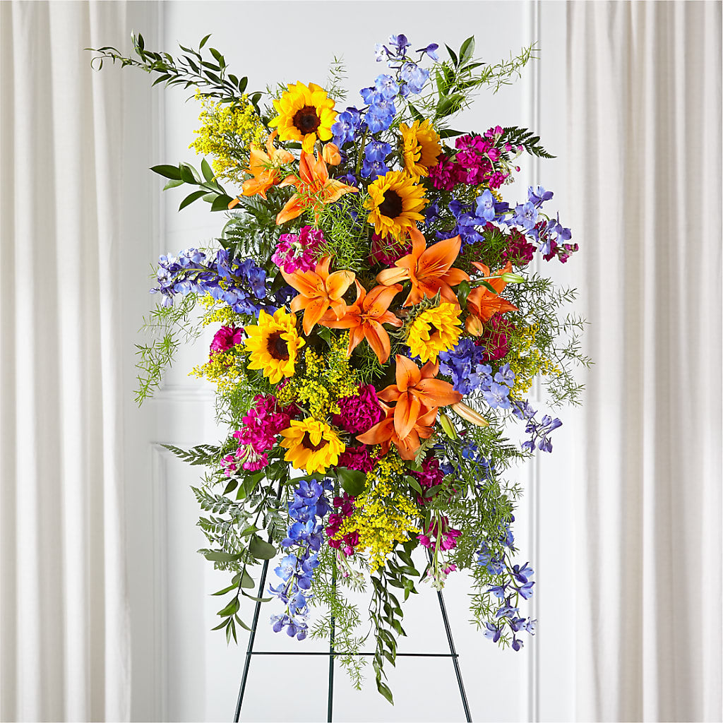 Sunlit Memories Standing Spray (Standard) –  Black Orchid Florist, Santa Ana CA