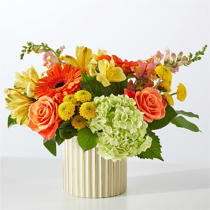 Autumn Sunshine Bouquet with Ivory Vase –  Black Orchid Florist, Santa Ana CA