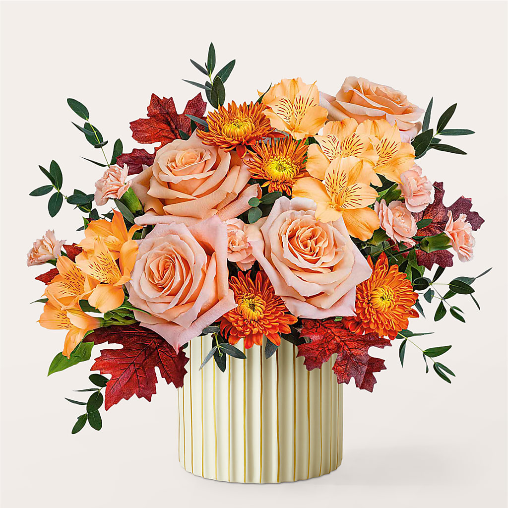 Spiced Latte Bouquet with Ivory Vase –  Black Orchid Florist, Santa Ana CA
