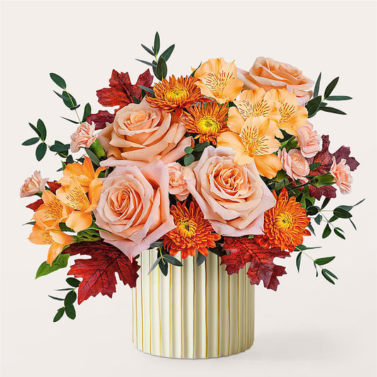 Spiced Latte Bouquet with Ivory Vase –  Black Orchid Florist, Santa Ana CA