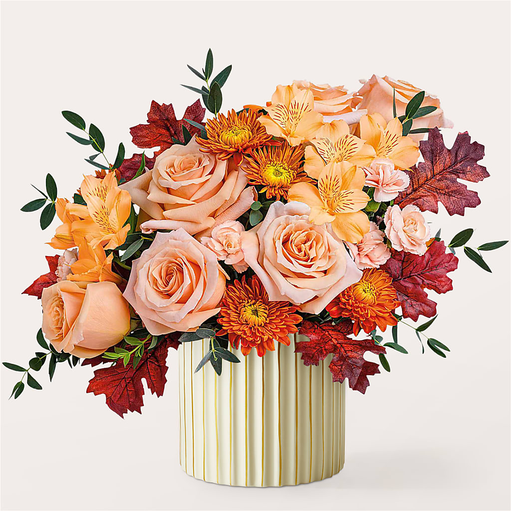 Spiced Latte Bouquet with Ivory Vase –  Black Orchid Florist, Santa Ana CA