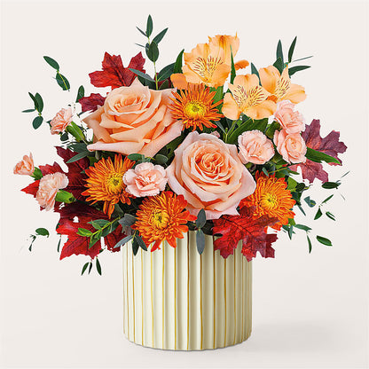Spiced Latte Bouquet with Ivory Vase –  Black Orchid Florist, Santa Ana CA