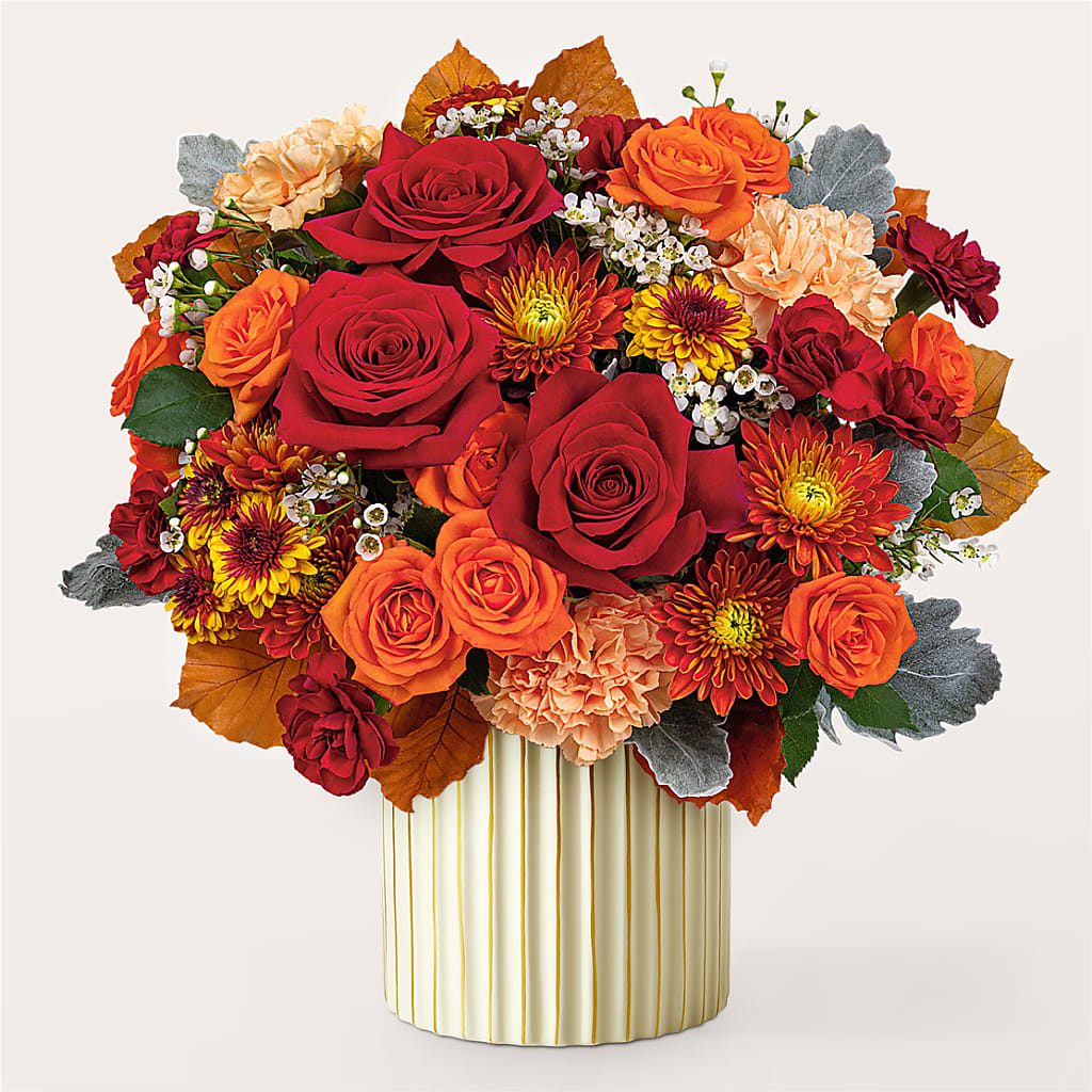 Merlot Bouquet with Ivory Vase –  Black Orchid Florist, Santa Ana CA